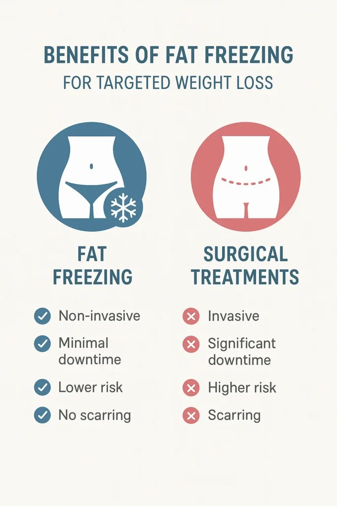 graphic showing the benefits of fat freezing West Dulwich