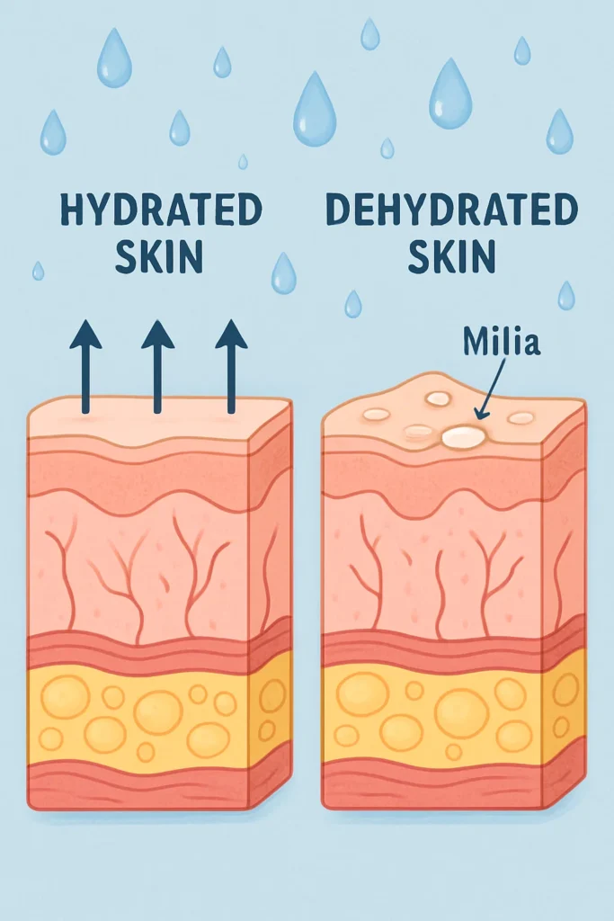 The importance of hydration and milia production West Dulwich